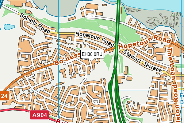 EH30 9RU map - OS VectorMap District (Ordnance Survey)