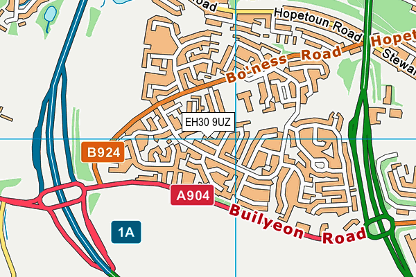 EH30 9UZ map - OS VectorMap District (Ordnance Survey)