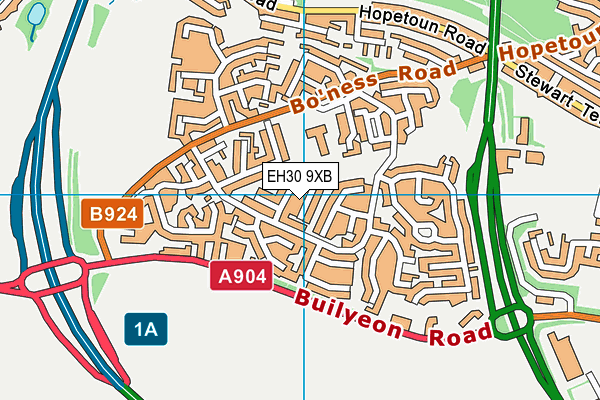 EH30 9XB map - OS VectorMap District (Ordnance Survey)