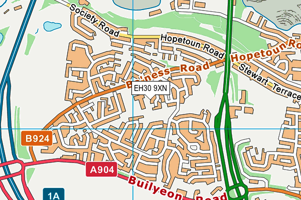 EH30 9XN map - OS VectorMap District (Ordnance Survey)