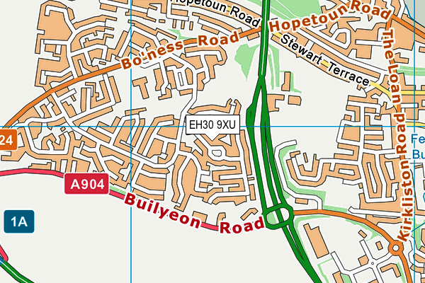 EH30 9XU map - OS VectorMap District (Ordnance Survey)