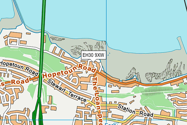 EH30 9XW map - OS VectorMap District (Ordnance Survey)