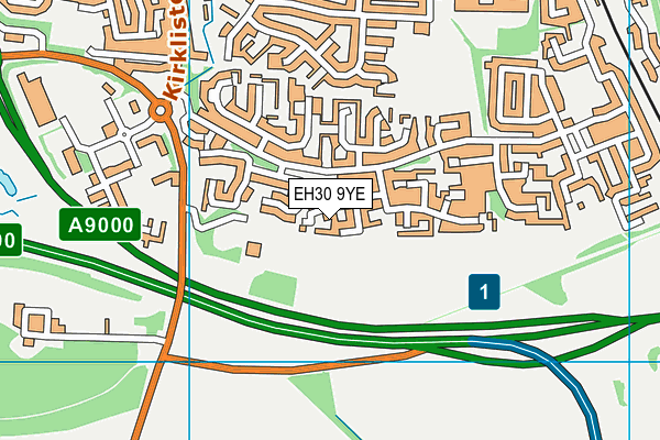 EH30 9YE map - OS VectorMap District (Ordnance Survey)