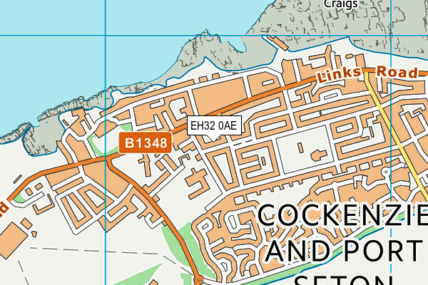 EH32 0AE map - OS VectorMap District (Ordnance Survey)