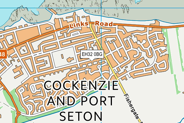 EH32 0BG map - OS VectorMap District (Ordnance Survey)