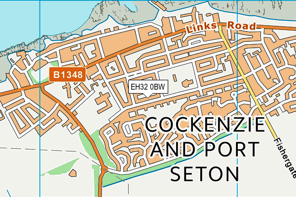 EH32 0BW map - OS VectorMap District (Ordnance Survey)