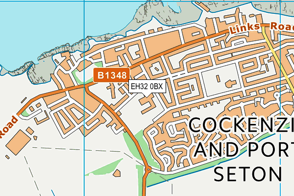 EH32 0BX map - OS VectorMap District (Ordnance Survey)