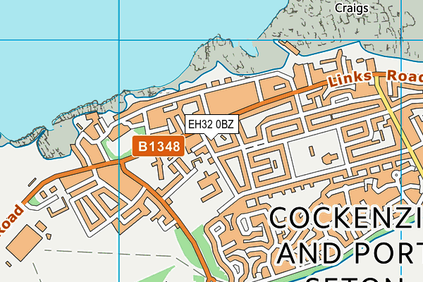 EH32 0BZ map - OS VectorMap District (Ordnance Survey)