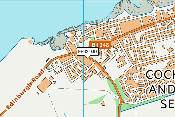 EH32 0JD map - OS VectorMap District (Ordnance Survey)