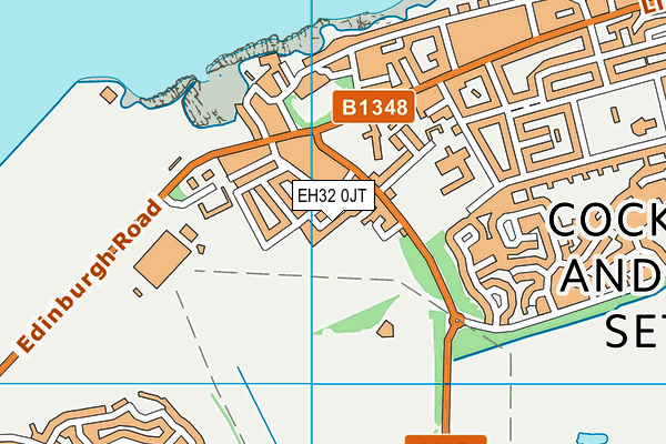 EH32 0JT map - OS VectorMap District (Ordnance Survey)