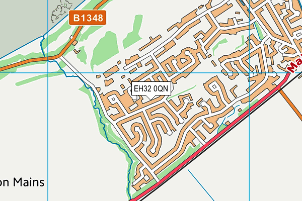 EH32 0QN map - OS VectorMap District (Ordnance Survey)