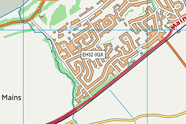 EH32 0QX map - OS VectorMap District (Ordnance Survey)
