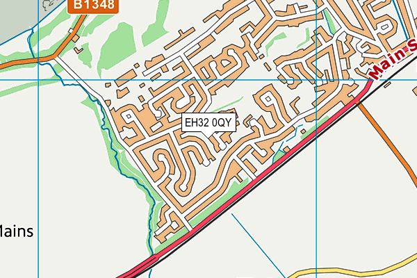 EH32 0QY map - OS VectorMap District (Ordnance Survey)