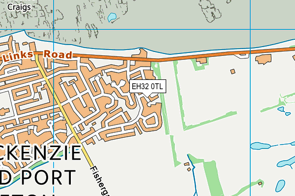 EH32 0TL map - OS VectorMap District (Ordnance Survey)