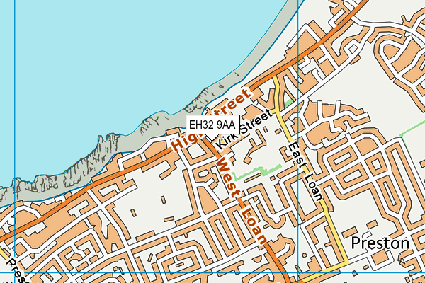 EH32 9AA map - OS VectorMap District (Ordnance Survey)