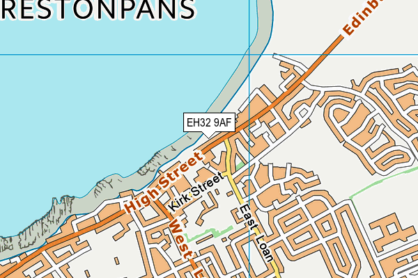 EH32 9AF map - OS VectorMap District (Ordnance Survey)