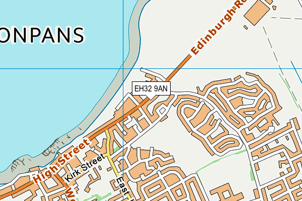 EH32 9AN map - OS VectorMap District (Ordnance Survey)