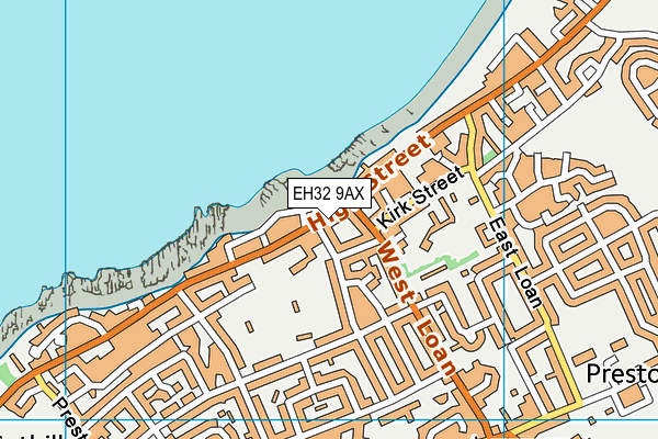EH32 9AX map - OS VectorMap District (Ordnance Survey)