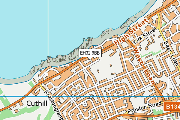 EH32 9BB map - OS VectorMap District (Ordnance Survey)