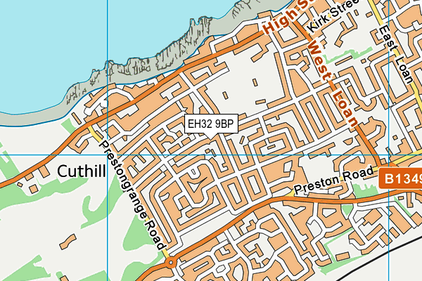 EH32 9BP map - OS VectorMap District (Ordnance Survey)