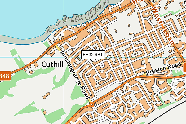 EH32 9BT map - OS VectorMap District (Ordnance Survey)