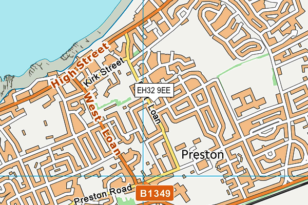 EH32 9EE map - OS VectorMap District (Ordnance Survey)