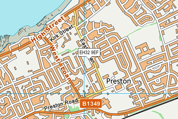 EH32 9EF map - OS VectorMap District (Ordnance Survey)