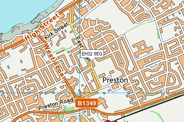 EH32 9EG map - OS VectorMap District (Ordnance Survey)