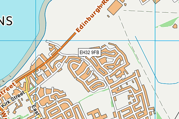 EH32 9FB map - OS VectorMap District (Ordnance Survey)