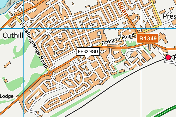 EH32 9GD map - OS VectorMap District (Ordnance Survey)