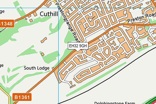 EH32 9GH map - OS VectorMap District (Ordnance Survey)