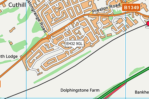 EH32 9GL map - OS VectorMap District (Ordnance Survey)