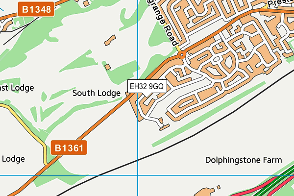 EH32 9GQ map - OS VectorMap District (Ordnance Survey)