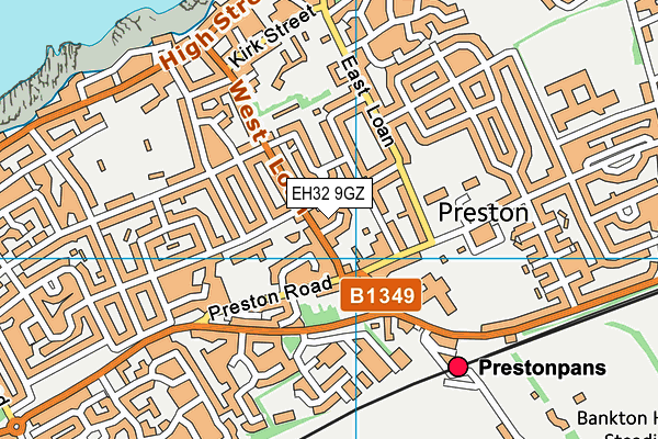 EH32 9GZ map - OS VectorMap District (Ordnance Survey)