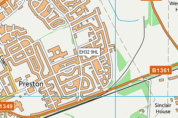 EH32 9HL map - OS VectorMap District (Ordnance Survey)