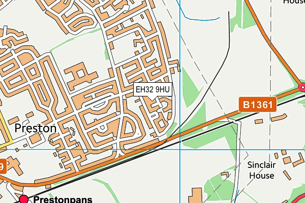 EH32 9HU map - OS VectorMap District (Ordnance Survey)