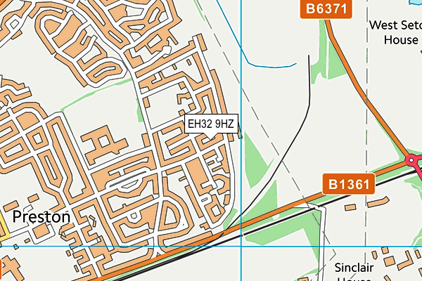 EH32 9HZ map - OS VectorMap District (Ordnance Survey)