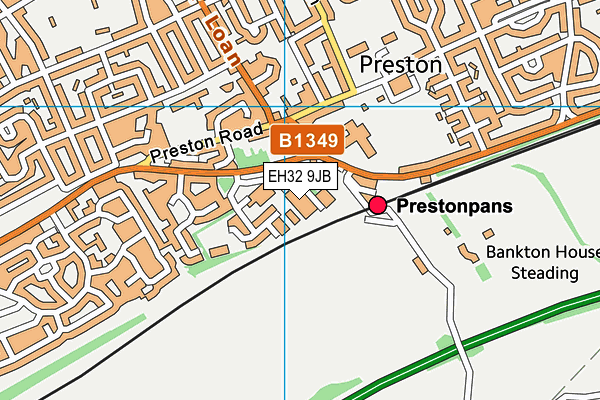 EH32 9JB map - OS VectorMap District (Ordnance Survey)