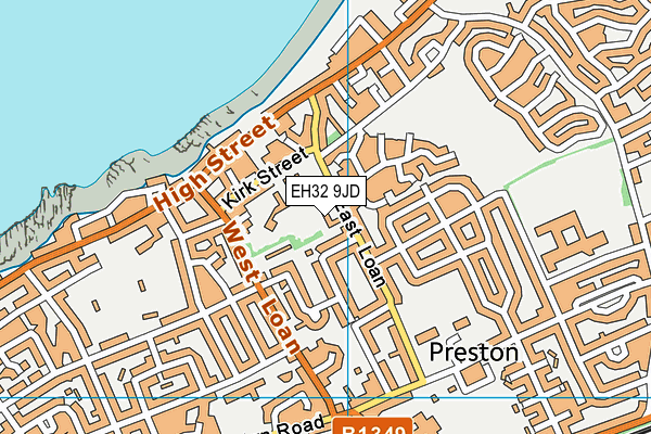 EH32 9JD map - OS VectorMap District (Ordnance Survey)