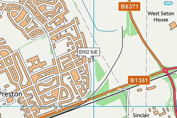 EH32 9JE map - OS VectorMap District (Ordnance Survey)