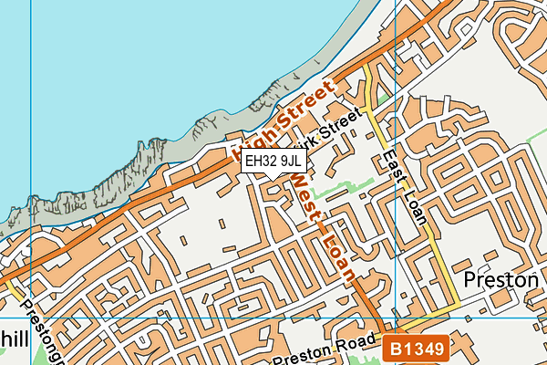 EH32 9JL map - OS VectorMap District (Ordnance Survey)