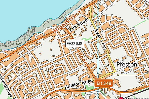 EH32 9JS map - OS VectorMap District (Ordnance Survey)