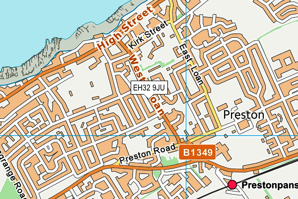 EH32 9JU map - OS VectorMap District (Ordnance Survey)