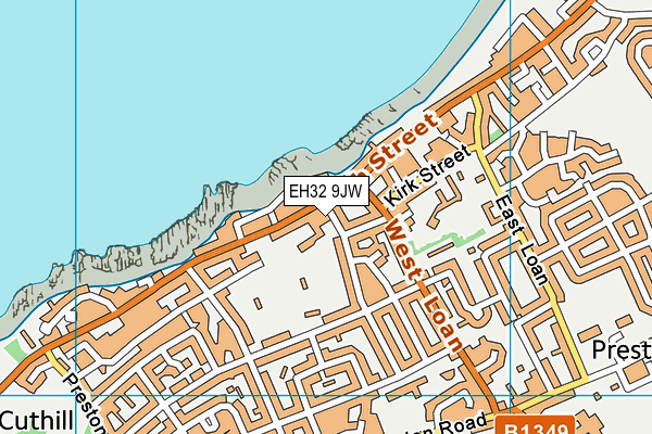 EH32 9JW map - OS VectorMap District (Ordnance Survey)