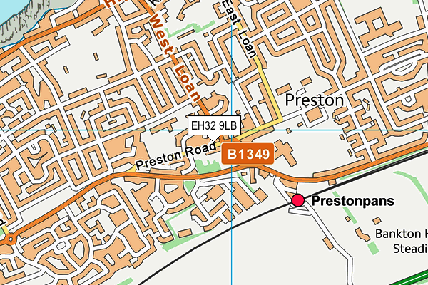 EH32 9LB map - OS VectorMap District (Ordnance Survey)