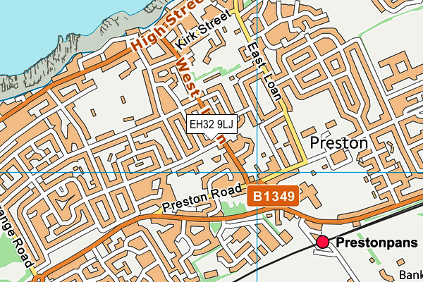 EH32 9LJ map - OS VectorMap District (Ordnance Survey)