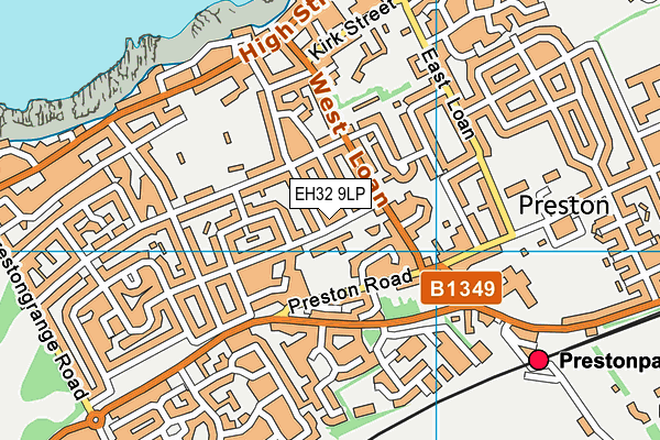 EH32 9LP map - OS VectorMap District (Ordnance Survey)