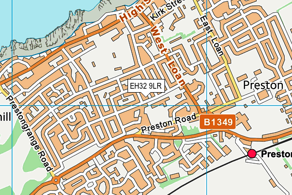 EH32 9LR map - OS VectorMap District (Ordnance Survey)