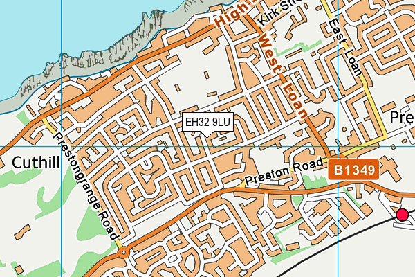 EH32 9LU map - OS VectorMap District (Ordnance Survey)