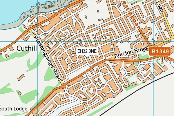 EH32 9NE map - OS VectorMap District (Ordnance Survey)